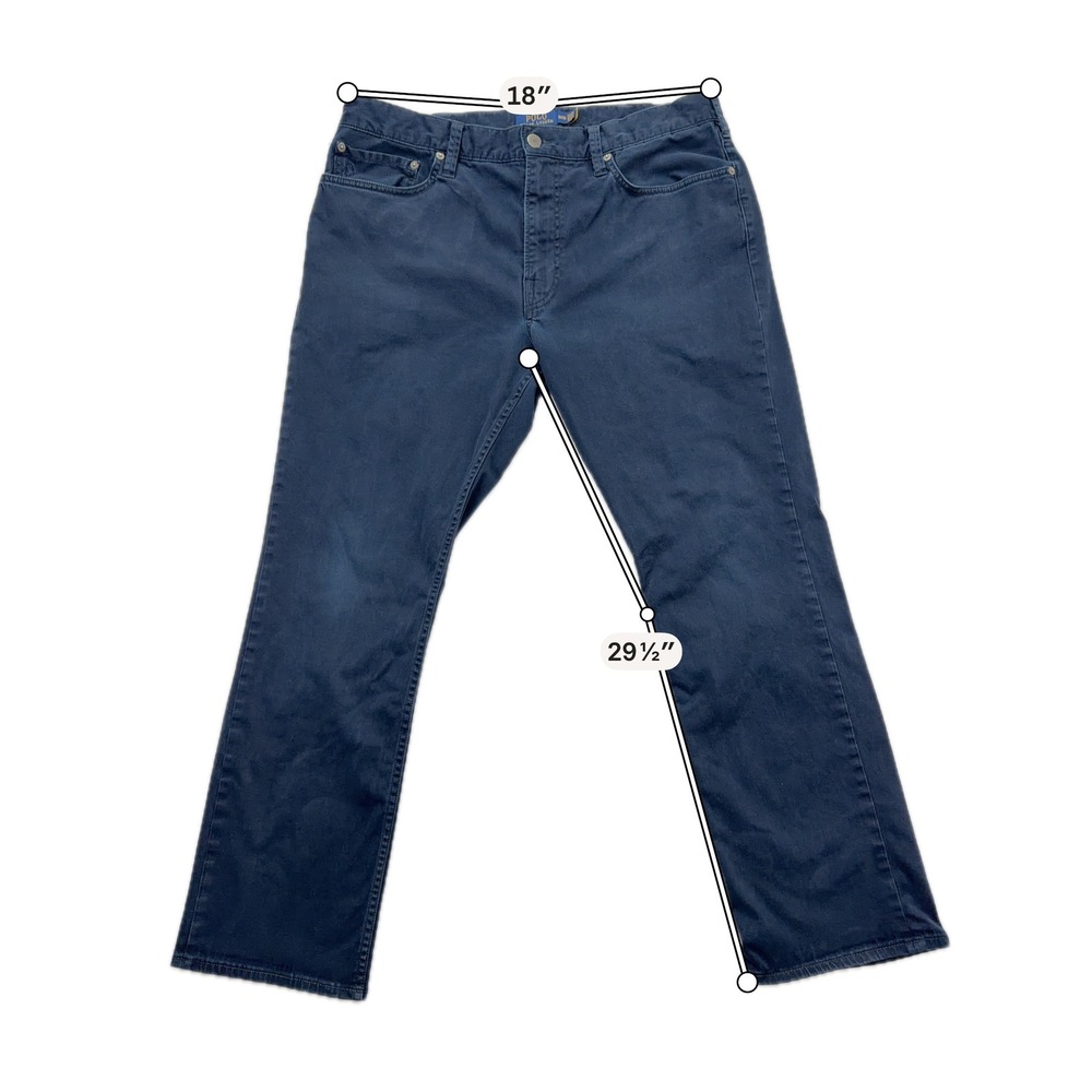 Polo Ralph Lauren Varick Slim Straight Mens Navy Blue Stretch Pants 36/30 - Picture 7 of 11
